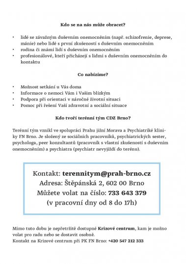 Leták Centrum duševního zdraví s. 2
